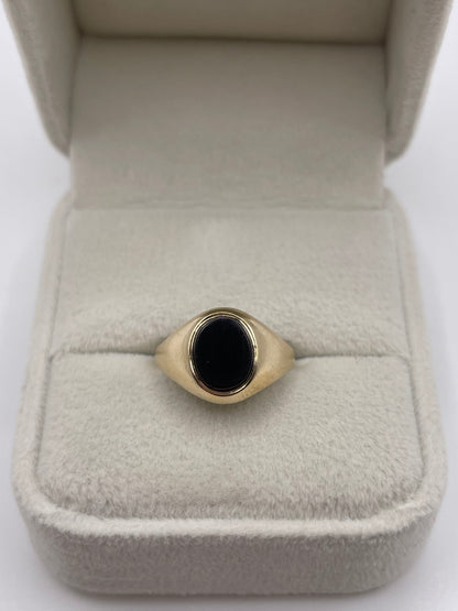 9ct gold onyx signet ring
