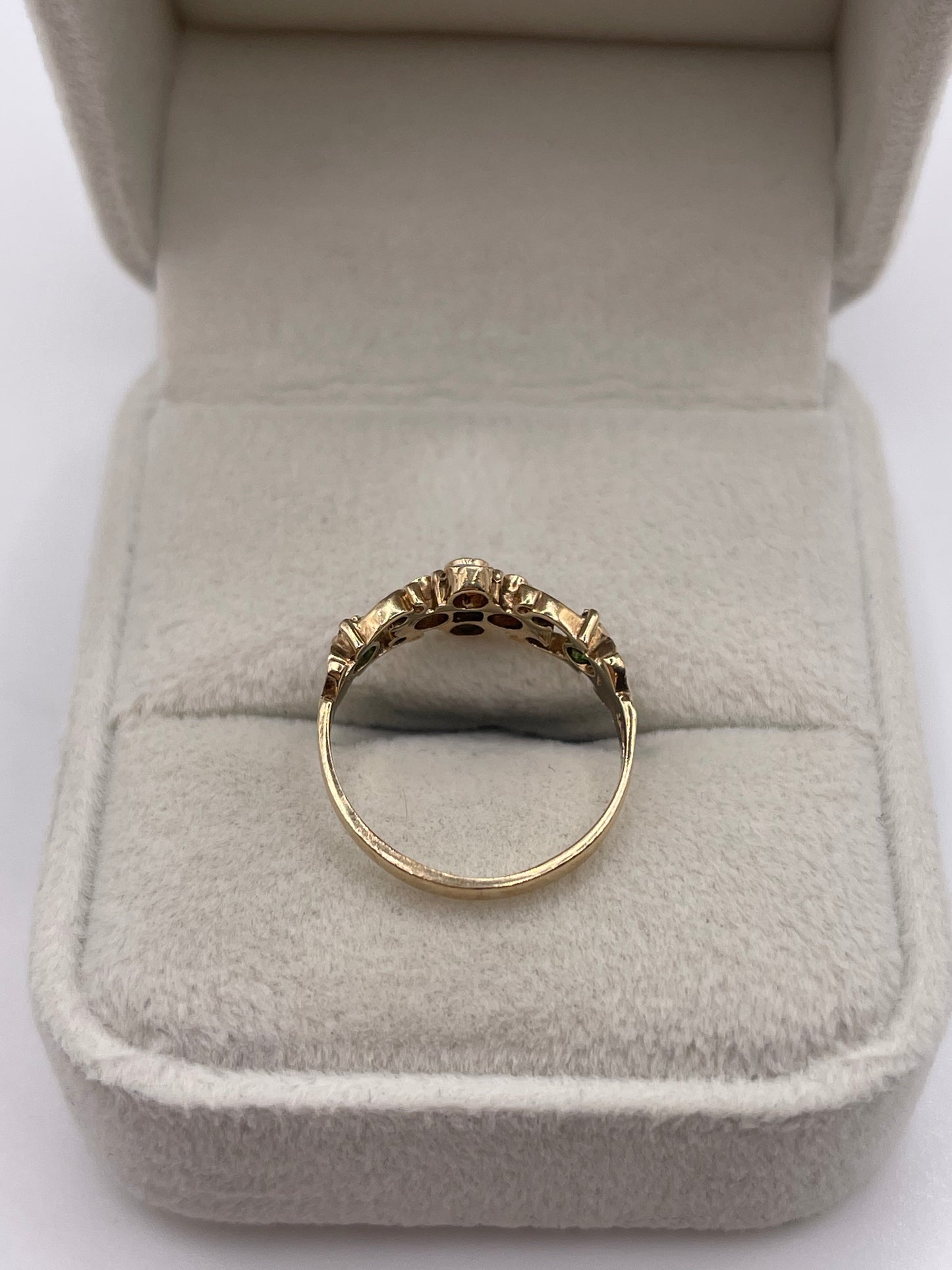 9ct gold opal and tourmaline ring