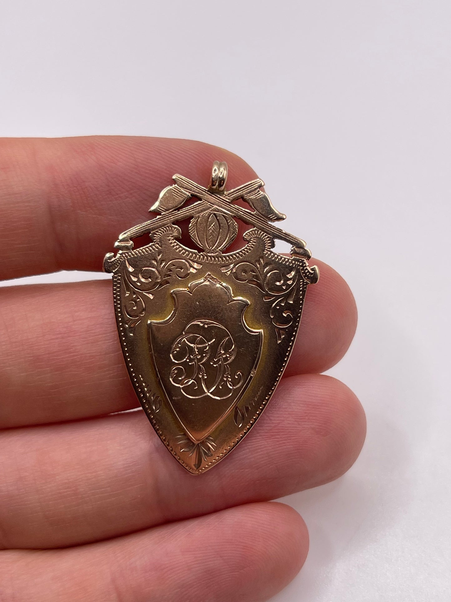 9ct rose gold fob pendant