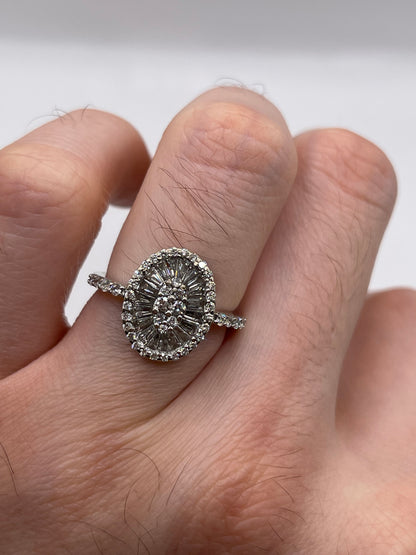 18ct white gold diamond cluster ring