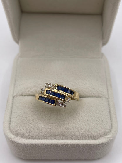 14ct gold sapphire and diamond ring