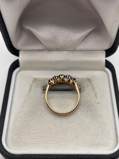 9ct rose gold amethyst ring
