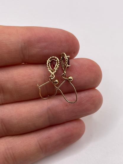 9ct gold garnet earrings