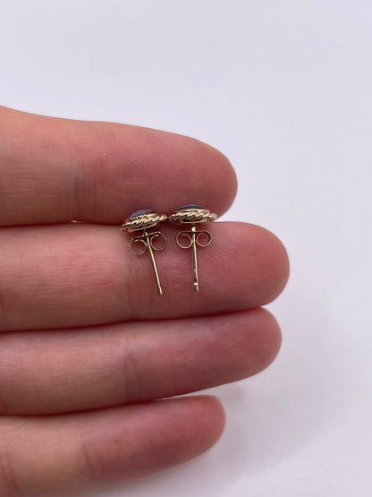 9ct gold opal triplet earrings