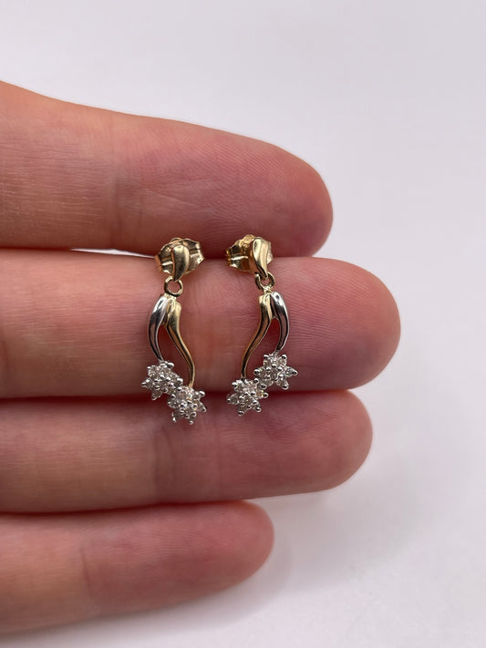 9ct gold diamond earrings