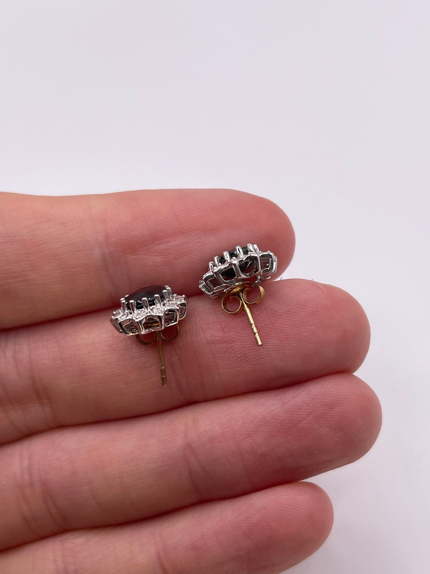 9ct gold sapphire and diamond earrings
