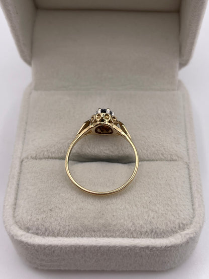 9ct gold sapphire and diamond ring
