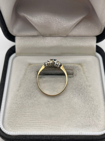 9ct gold topaz and diamond ring