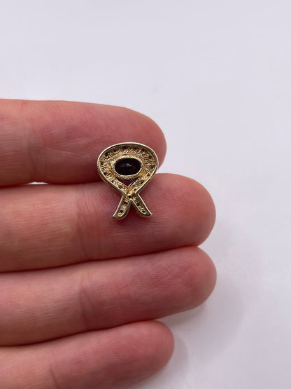 9ct gold iolite and diamond pendant