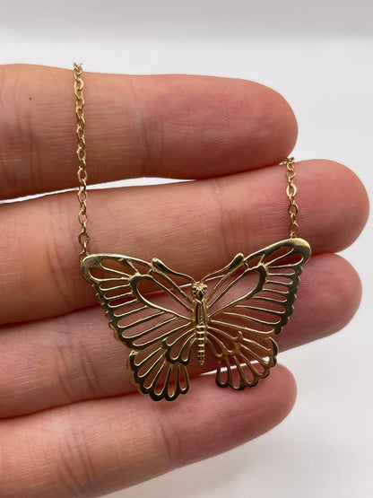 9ct gold butterfly necklace