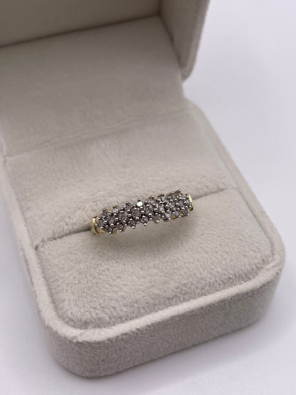 9ct gold diamond cluster ring
