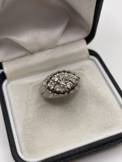 14ct white gold diamond cluster ring