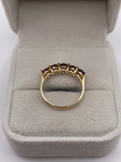 9ct gold amethyst ring