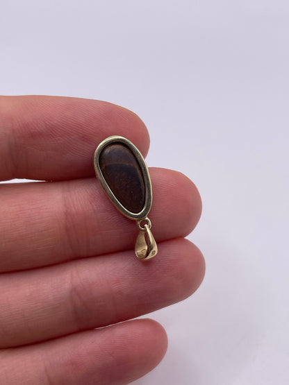 9ct gold black opal doublet pendant