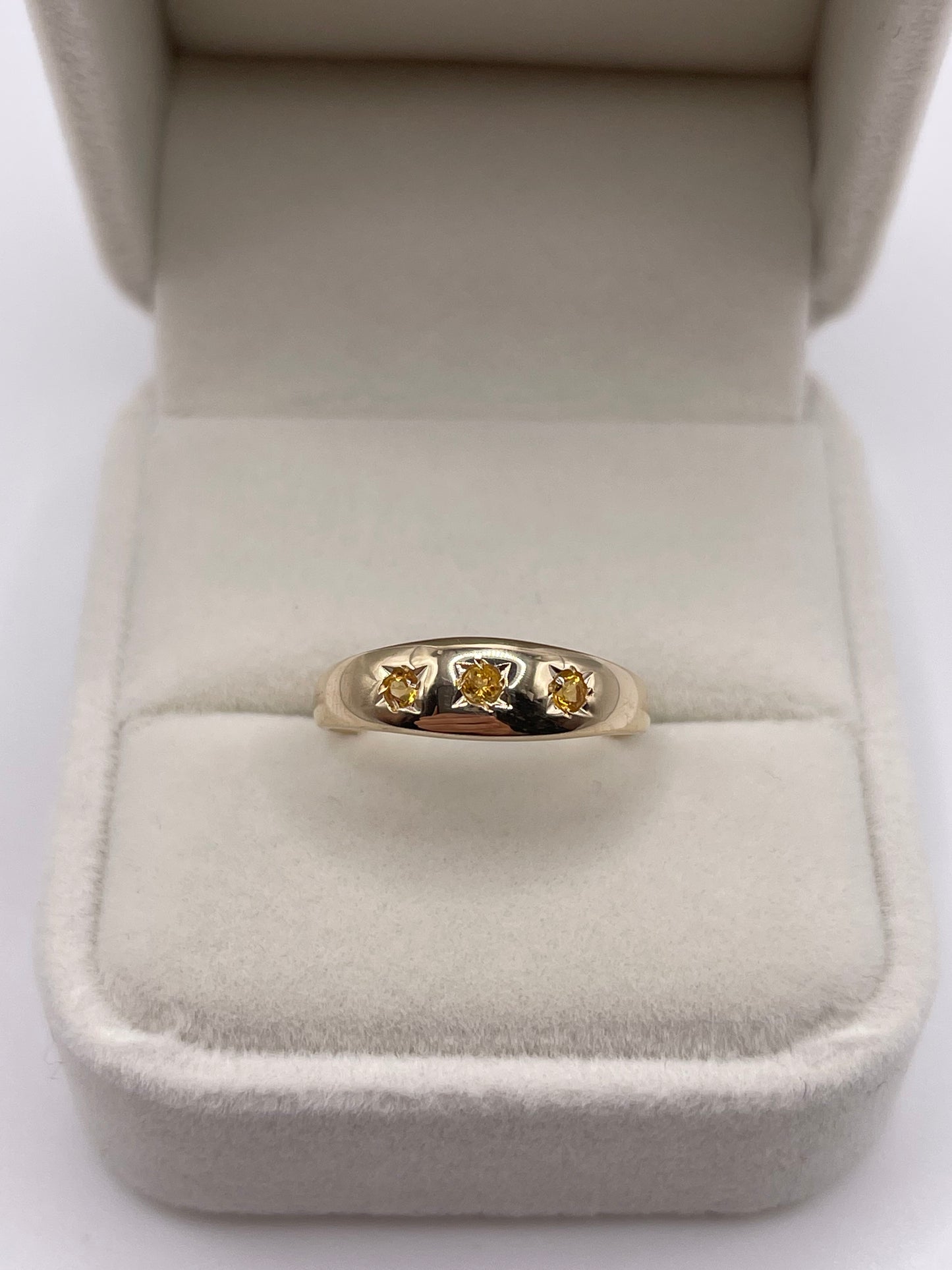 9ct gold citrine gypsy ring