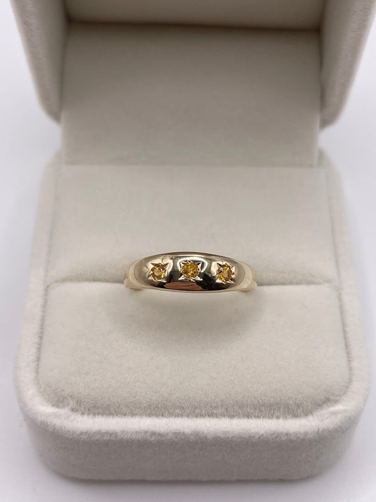 9ct gold citrine gypsy ring