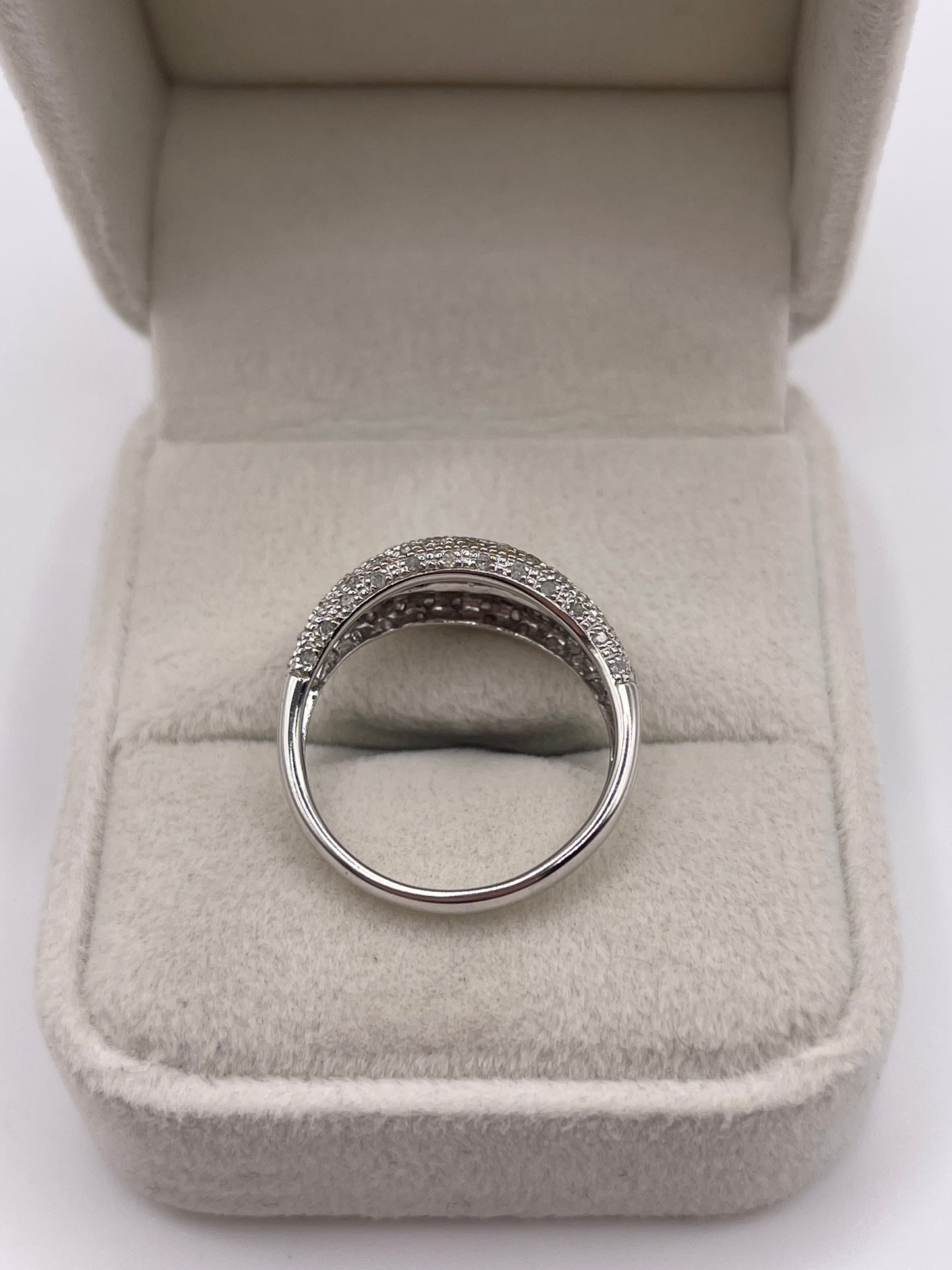 9ct white gold 50 point diamond cluster ring