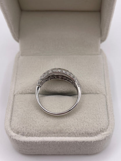 9ct white gold 50 point diamond cluster ring
