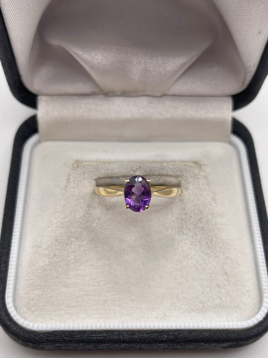 9ct gold amethyst ring