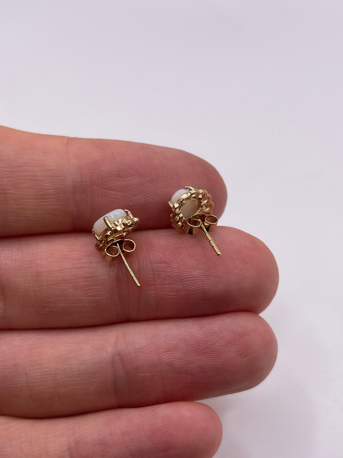 9ct gold opal earrings