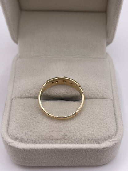9ct gold pearl gypsy ring
