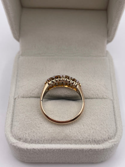 Antique 9ct rose gold opal ring