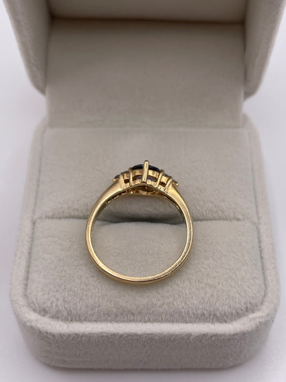 9ct gold iolite and diamond ring
