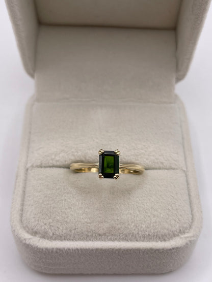 9ct gold diopside ring