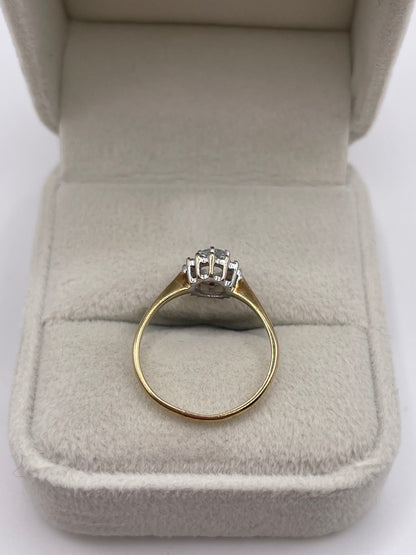 9ct gold aquamarine and diamond ring