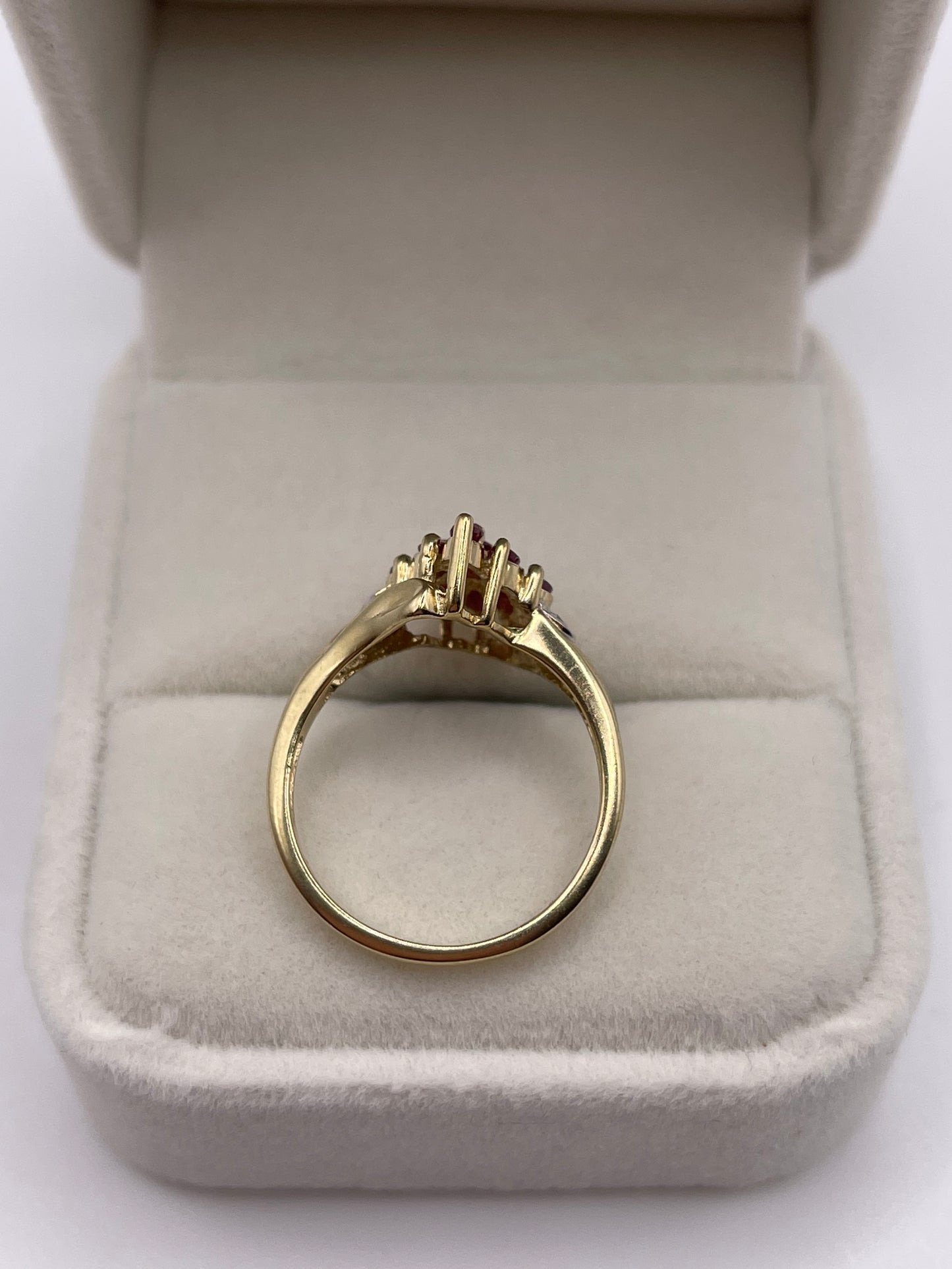 9ct gold ruby and diamond ring