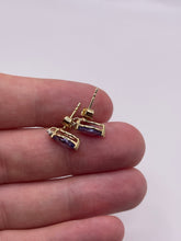Load image into Gallery viewer, 9ct gold tanzanite and diamond earrings
