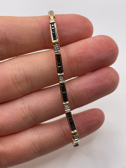 9ct gold sapphire and diamond bracelet