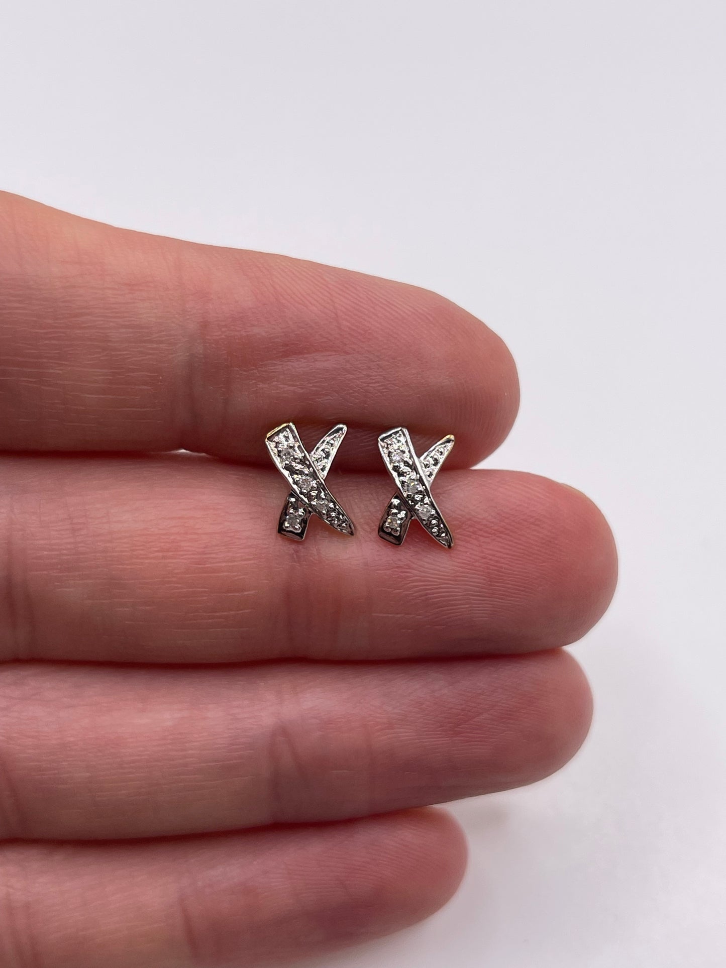 9ct gold diamond earrings