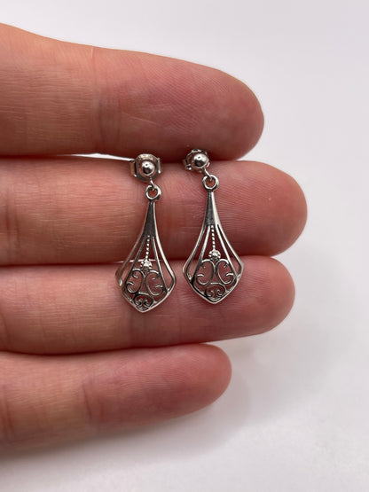 9ct white gold earrings