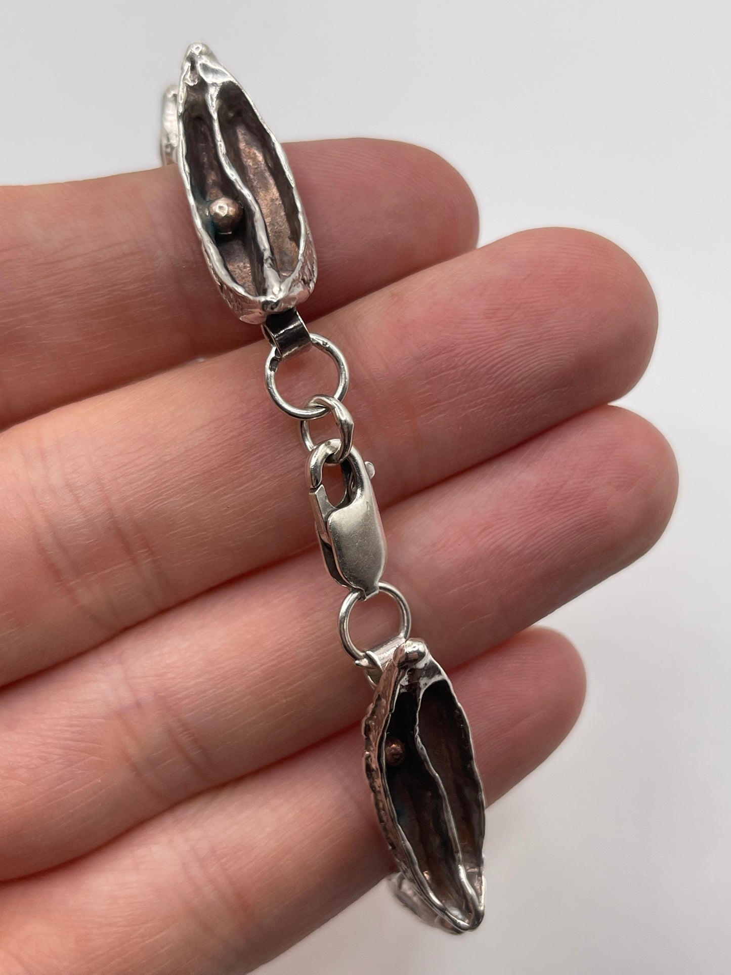Unusual silver bracelet