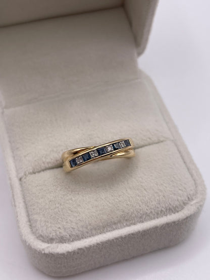 9ct gold sapphire and diamond ring