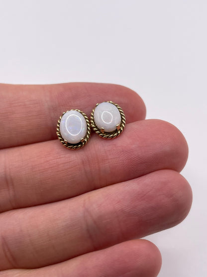 9ct gold opal earrings