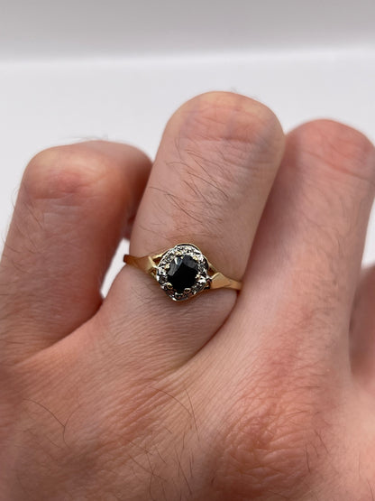 9ct gold sapphire and diamond ring