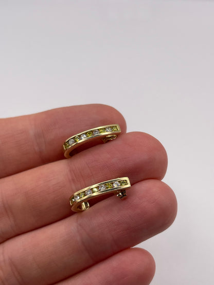 9ct gold diamond earrings