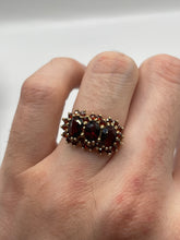 Load image into Gallery viewer, 9ct gold garnet cluster ring
