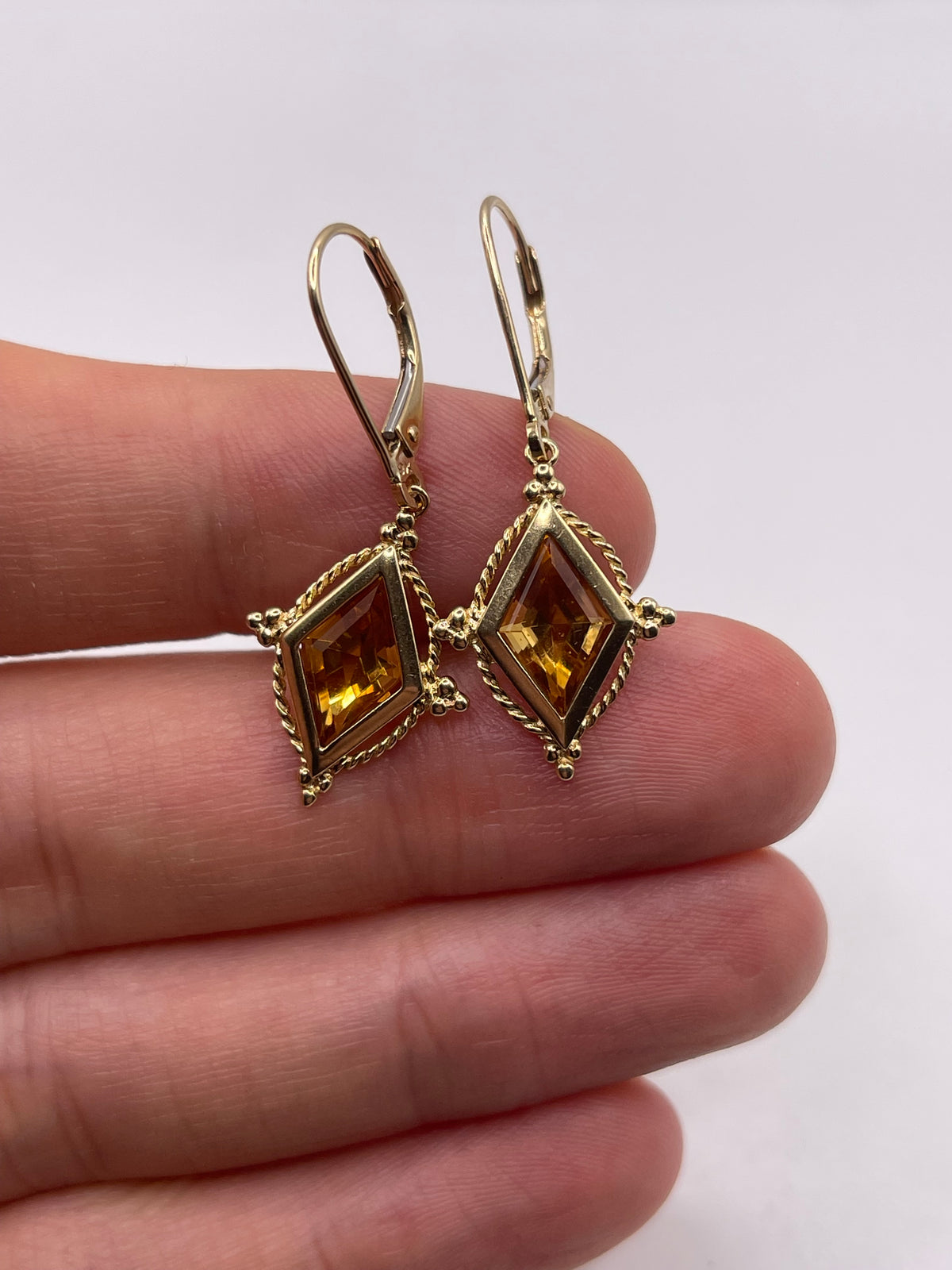 9ct gold citrine earrings