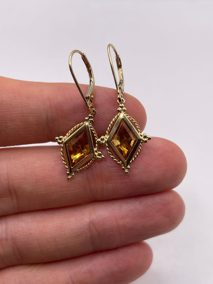 9ct gold citrine earrings