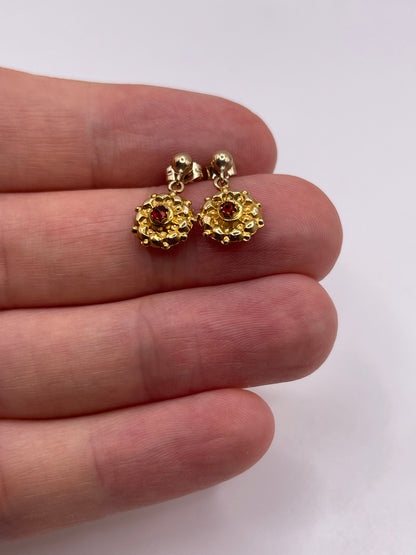 9ct gold garnet earrings