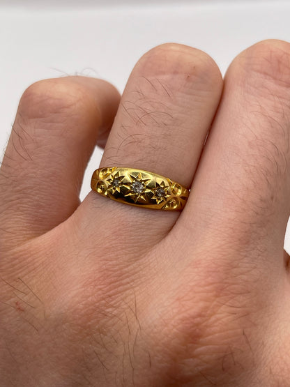 Antique 18ct gold diamond gypsy ring
