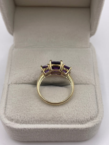 9ct gold amethyst ring