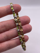 Load image into Gallery viewer, 9ct gold peridot and diamond bracelet
