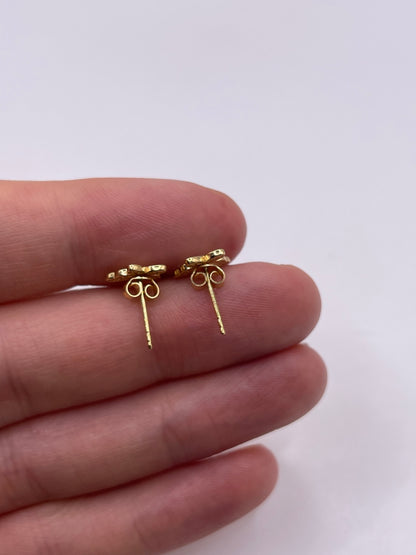 18ct gold butterfly earrings