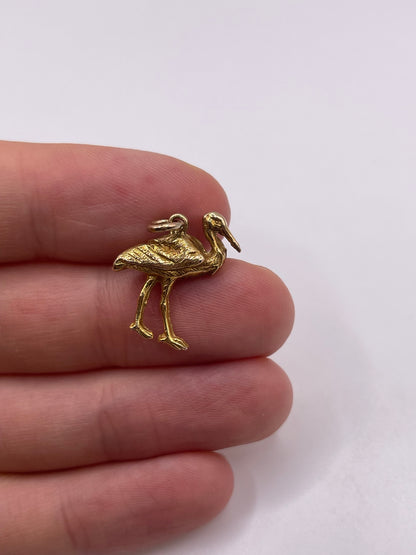 9ct gold stork charm