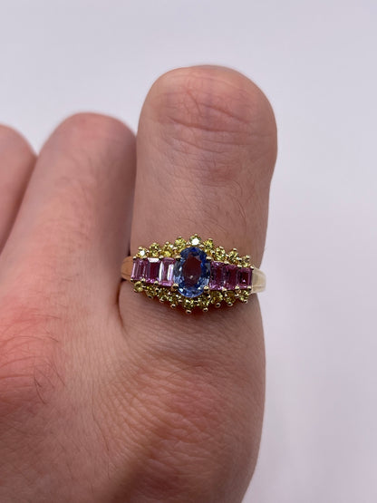 9ct gold sapphire cluster ring