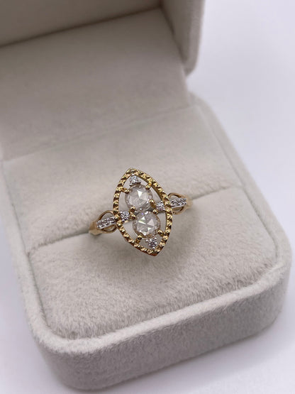 9ct gold topaz and zircon ring